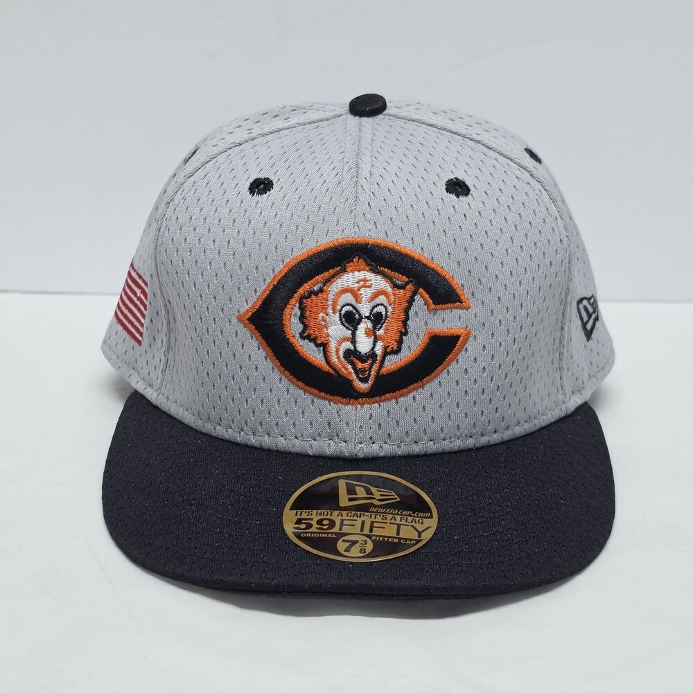 Vintage Chicago Bears Rare Clown Embroidered Snapback Gray Cap Hat NFL 7 3/8